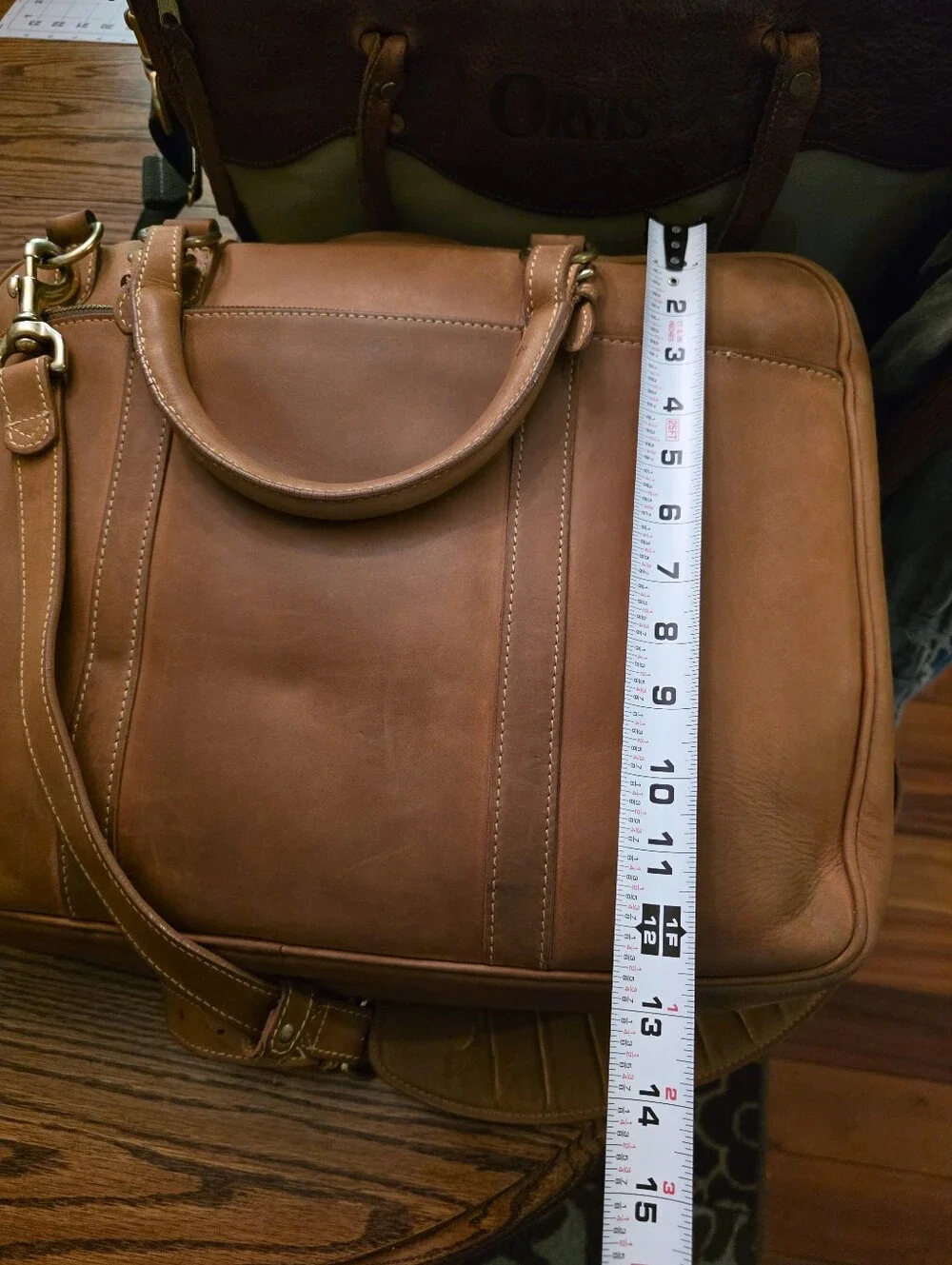 Vintage Mulholland Brothers Rancher Leather Briefcase Messenger Bag Made USA